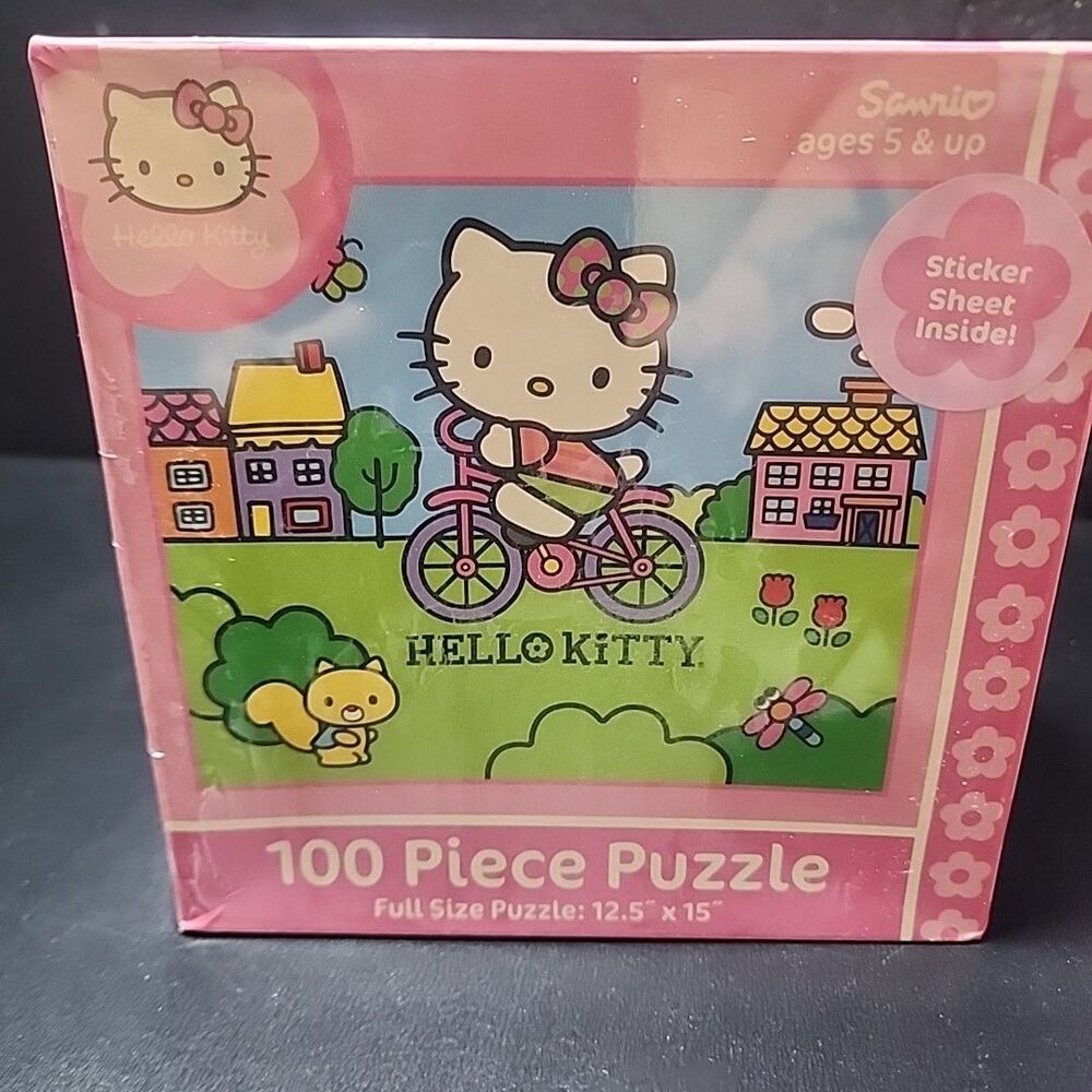 Hello Kitty Ballerina 100 Piece Jigsaw Puzzle 2005 Sticker Sheet New Sealed